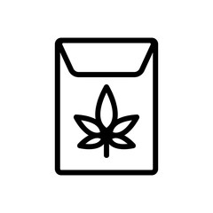 cannabis in paper package icon vector. cannabis in paper package sign. isolated contour symbol illustration