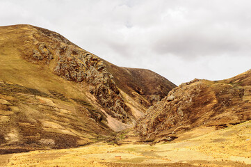 Landscape of the mountains in Peru