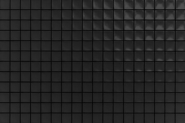 Black mosaic wall pattern and seamless background. Dark ceramic tiles texture background.