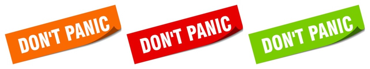 don't panic sticker. don't panic square isolated sign. don't panic label
