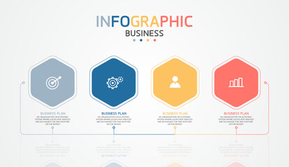 An illustration for process, presentations, layout, banner,info graph with 4 steps or layers.  