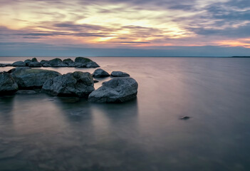 stunningly beautiful sunset view over the Baltic Sea