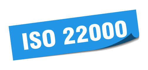 iso 22000 sticker. iso 22000 square isolated sign. iso 22000 label