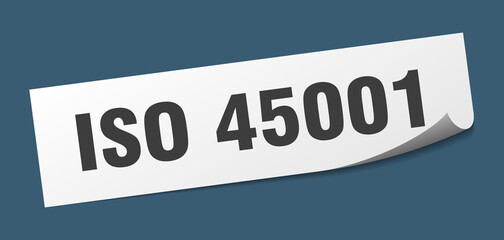 iso 45001 sticker. iso 45001 square isolated sign. iso 45001 label