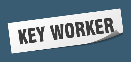 key worker sticker. key worker square isolated sign. key worker label