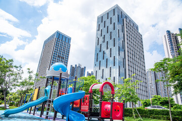 Children's playground in residential area of Nansha District, Guangzhou