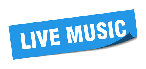 live music sticker. live music square isolated sign. live music label