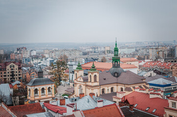 Obraz premium View of the city of Ivano Frankivsk. Panorama of the city