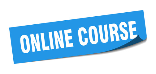 online course sticker. online course square isolated sign. online course label