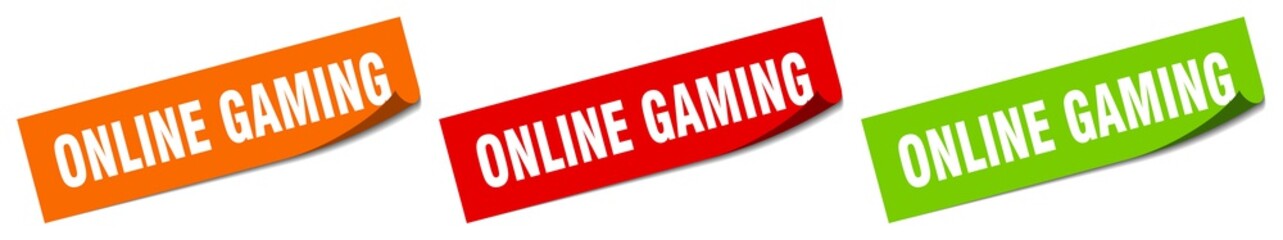 online gaming sticker. online gaming square isolated sign. online gaming label