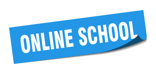 online school sticker. online school square isolated sign. online school label
