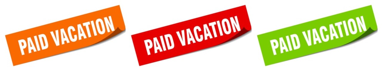 paid vacation sticker. paid vacation square isolated sign. paid vacation label