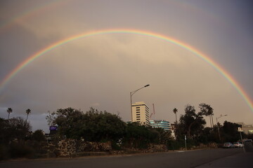 rainbow in the city