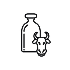 Cow milk thin line icon. Vector.