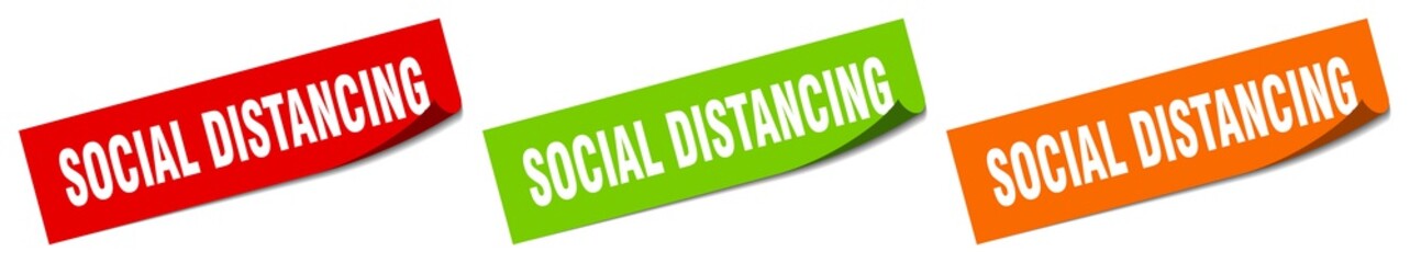 social distancing sticker. social distancing square isolated sign. social distancing label