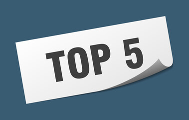 top 5 sticker. top 5 square isolated sign. top 5 label