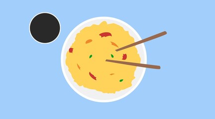 Vector Isolated Illustration of a Chinese Food Bowl