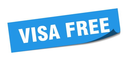 visa free sticker. visa free square isolated sign. visa free label