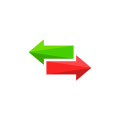 Arrow left and right in flat style. Vector issolated illustration for web