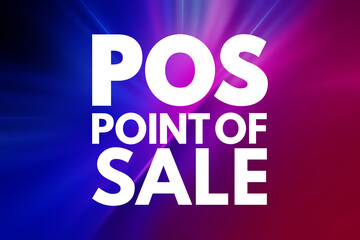POS - Point of Sale acronym, business concept background