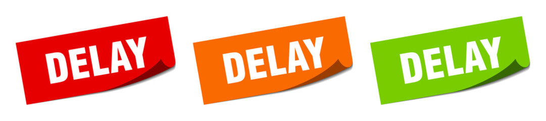 delay sticker. delay square isolated sign. delay label