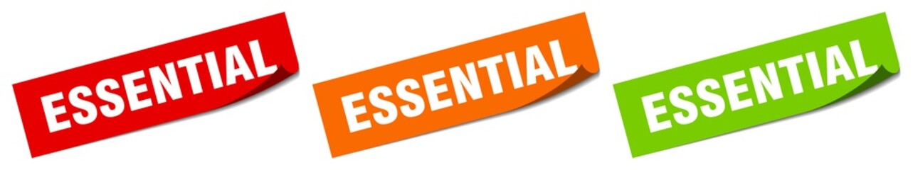 essential sticker. essential square isolated sign. essential label