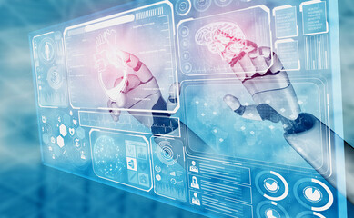 3D rendering medical artificial intelligence robot