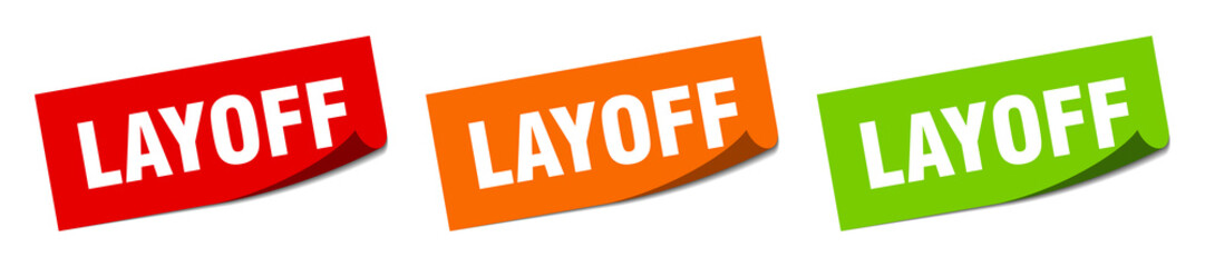 layoff sticker. layoff square isolated sign. layoff label