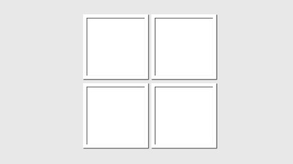 Interior poster mockup with square wooden frame on empty white wall decorated