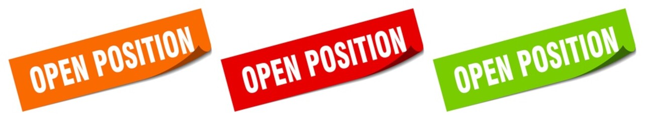 open position sticker. open position square isolated sign. open position label