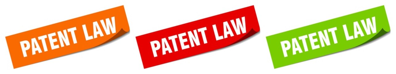patent law sticker. patent law square isolated sign. patent law label