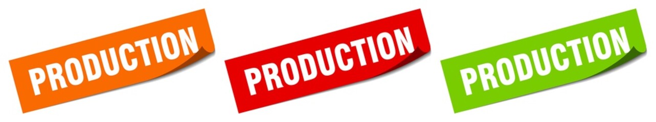 production sticker. production square isolated sign. production label