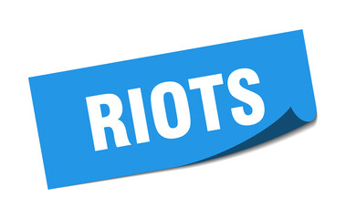 riots sticker. riots square isolated sign. riots label