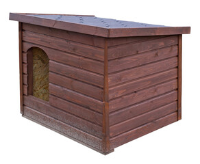 A new wooden doghouse of modern components
