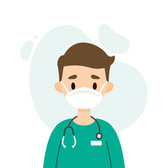 Male doctor/nurse wearing a mask