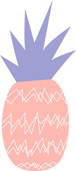 Cute pink pineapple. Design element, abstract flat illustration.