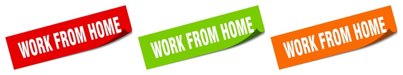 work from home sticker. work from home square isolated sign. work from home label
