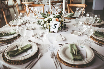 Wedding day table set up