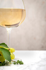 White wine concept on marble floor