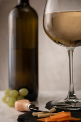 White wine concept on marble floor