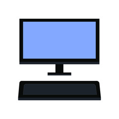 vector flat illustration. laptop, computer isolated on white. design element for a website, app, or articles