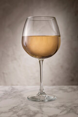 White wine concept on marble floor