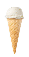 ice cream waffle cone on white background