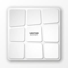 Design shape Origami vector white banner set. Vector Illustration