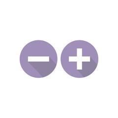 Obraz premium plus and minus circle flat vector icons isolated on white. Add or plus purchase pictogram.