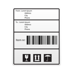 shipping barcode label sticker for shipping company. vector illustration