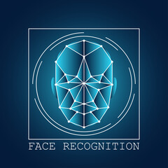 Fototapeta premium human face recognition scanning system. vector illustration