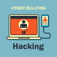 cyber bullying on internet for cyber bullying concept. vector illustration