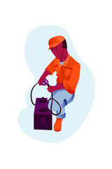 Naklejka premium Vector illustration mechanic character 