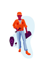 Vector illustration mechanic character 